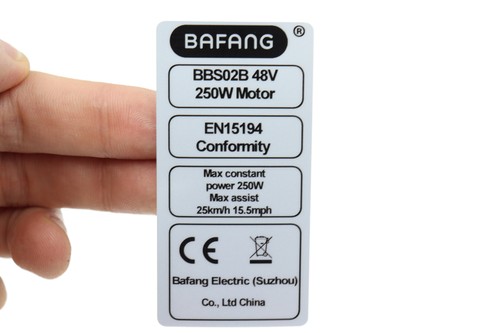 Bafang motor legal sticker - bafang,
